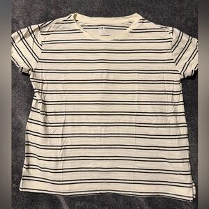 Maurices Cream and Black Striped Tee